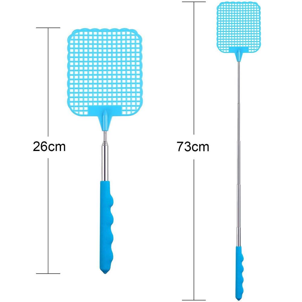 2x Telescopic Fly swatter Bug Extendable Home Office Pest Control Flyswatter