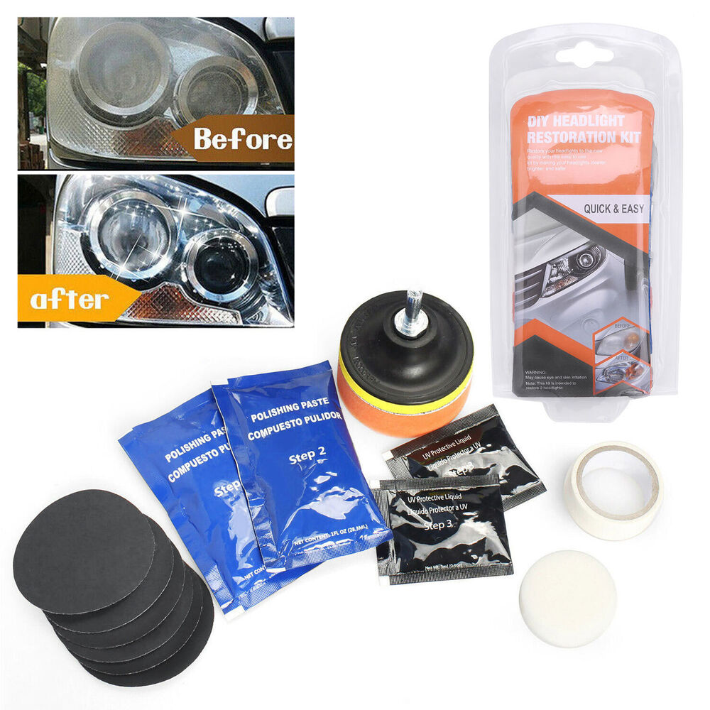 1 set Pro Car Vehicle Headlight Restoration Kit Polishing Sanding Cleaner Repair Tool