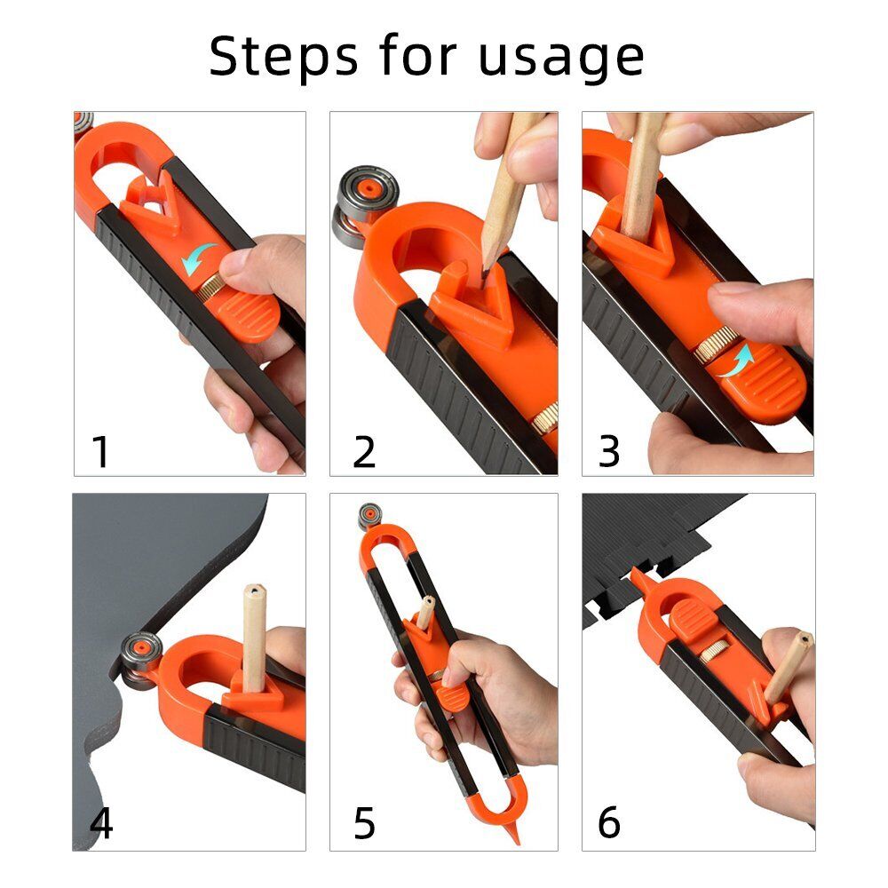 Profile Scribing Tool Contour Gauge Ruler with Lock Precise Carpenter Measure