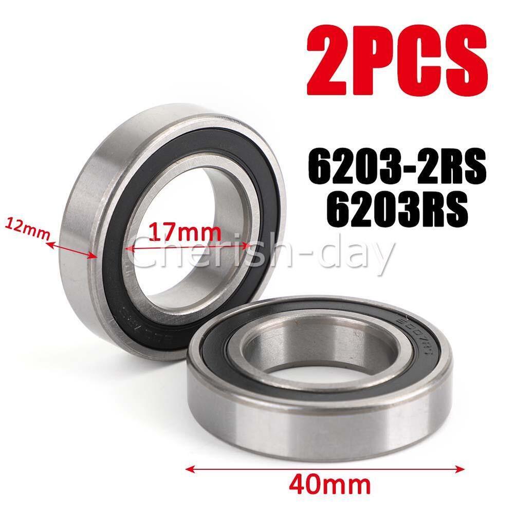 2X Radial Bearings 6001-6203 6204 2RS Rubber Seals Deep Grooved Ball Bearing-