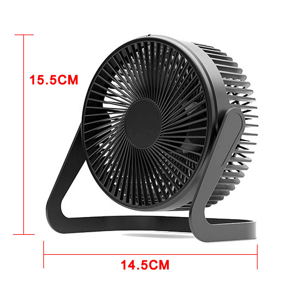 4inch Portable mini USB CoolingFan 360 degrees Small Desktop Desk Quiet Computer