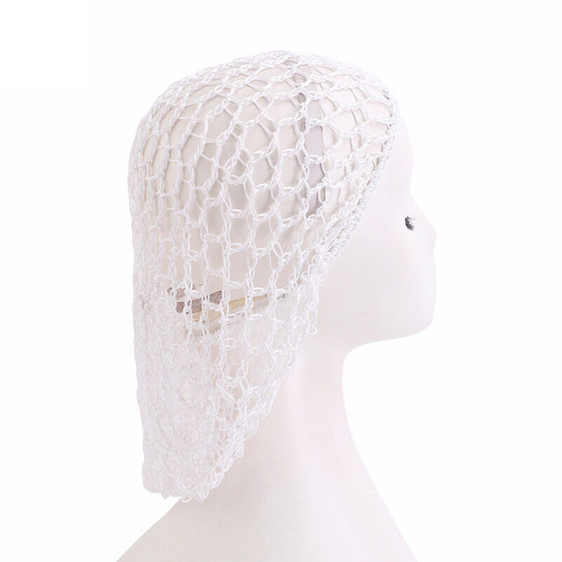 Womens Mesh Hair Net Crochet Cap Solid Hairnet Snood Sleeping Turban Hat Vintage