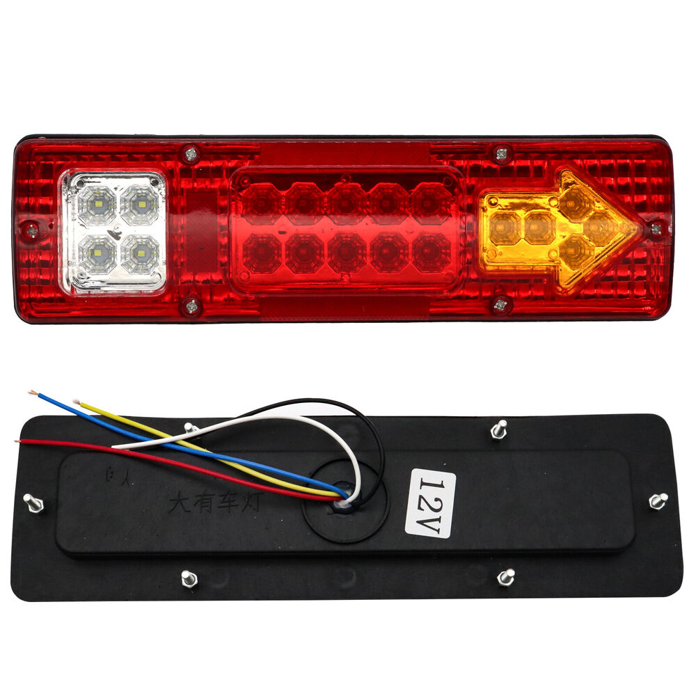 2x Universal 12V 4WD 19Led Caravan Truck Rear Tail Lights Indicator Lamp 30X8.5CM