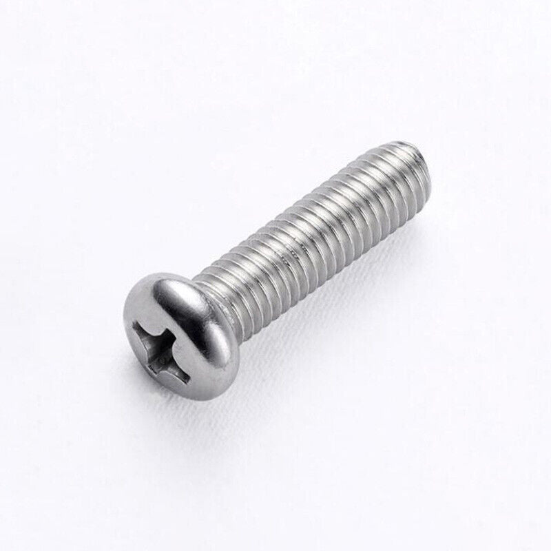 10pcs M1 M1.2 M1.4 M1.6 M2 M2.5 M3 M4 M5 M10 Phillips Round Pan Head Screw Bolt A2 SS