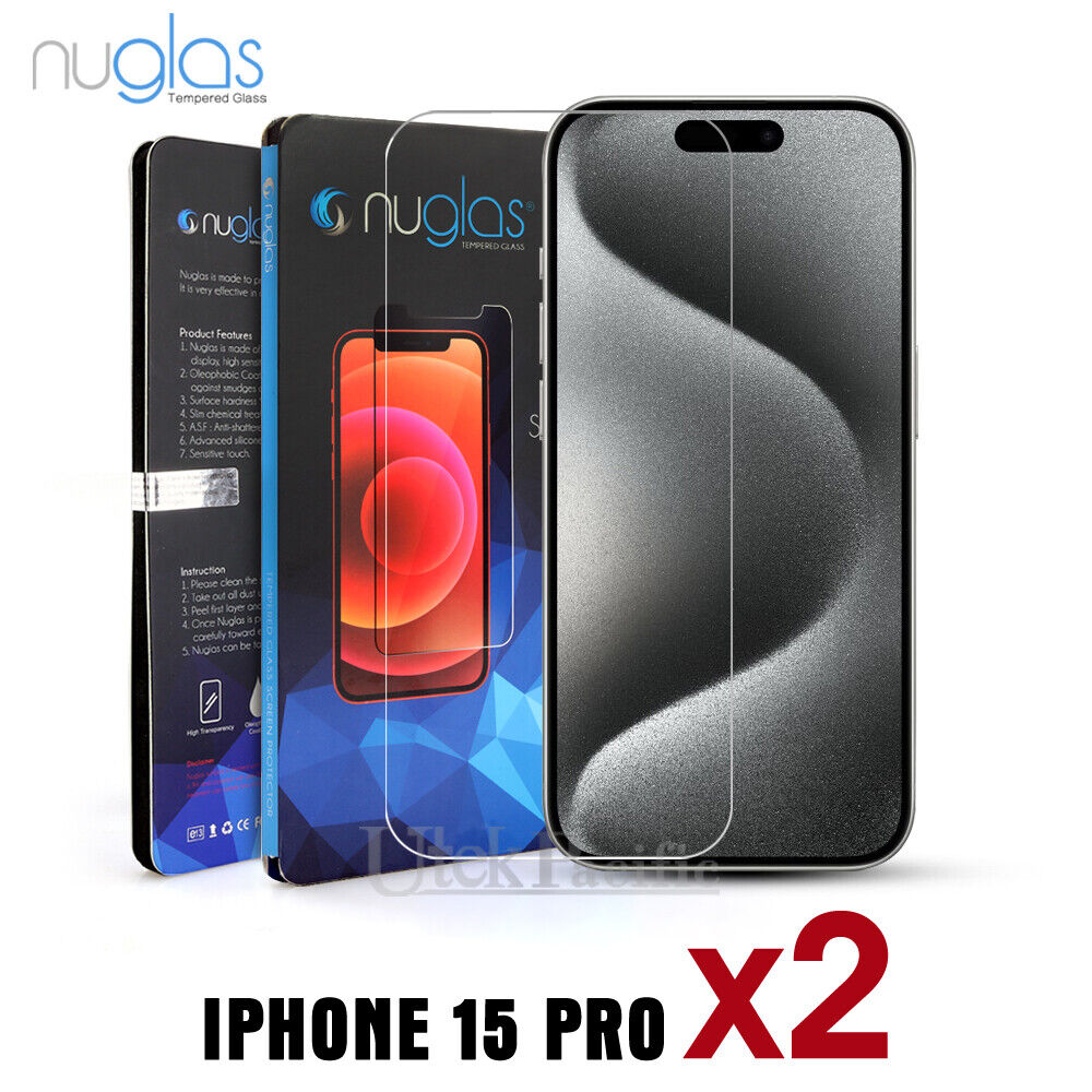 2xFor iPhone 15 14 13 12 11 Pro XS Max XR 8 Plus Tempered Glass Screen Protector