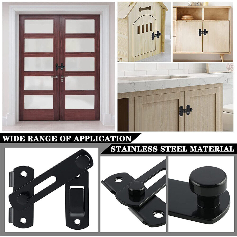 Matte Black Stainless Steel/Gate Latches/Flip Latch Safety Door Bolt Latch Lock.