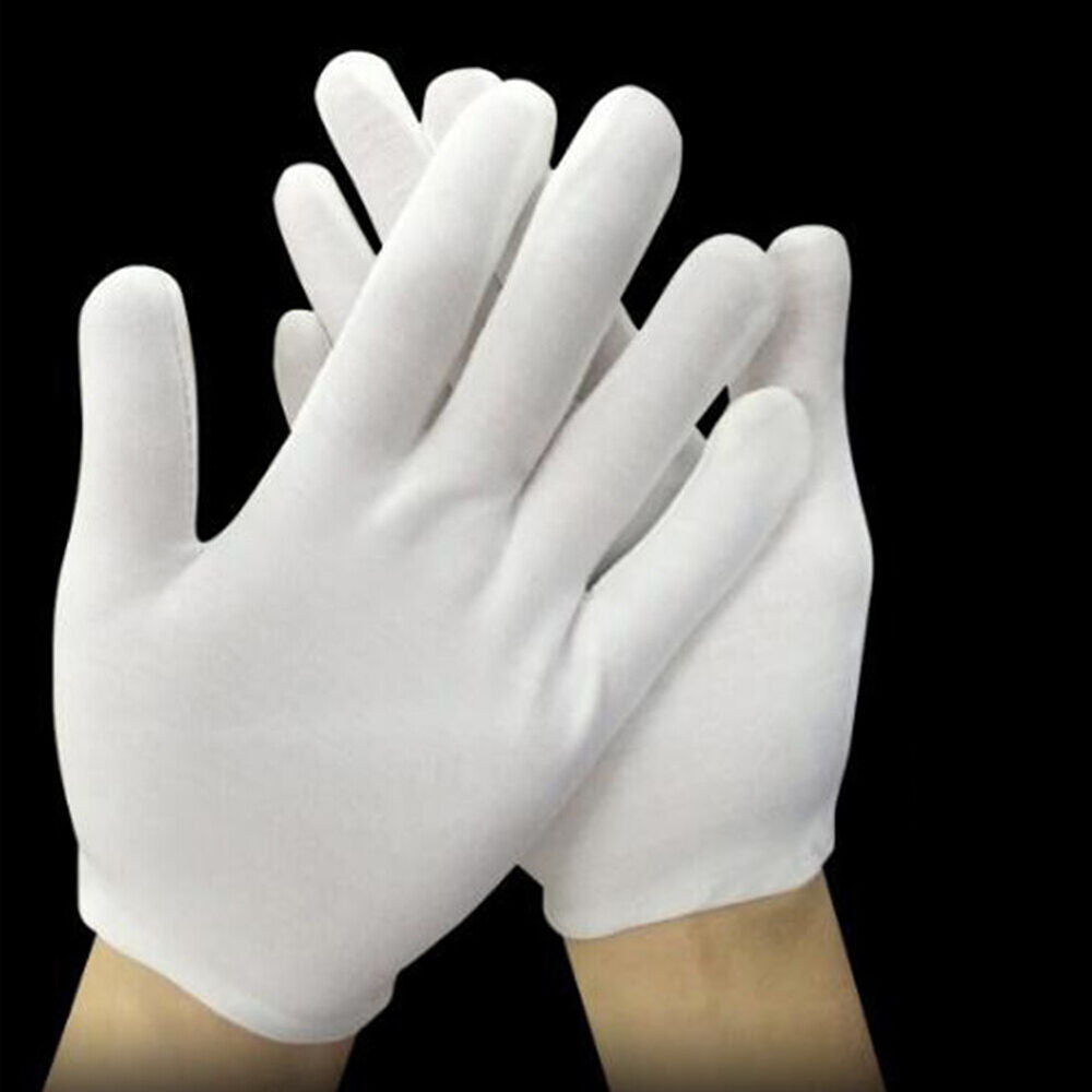 3 Pairs Handling Work Hands Protector Soft Costume Jewellery Cotton White Gloves