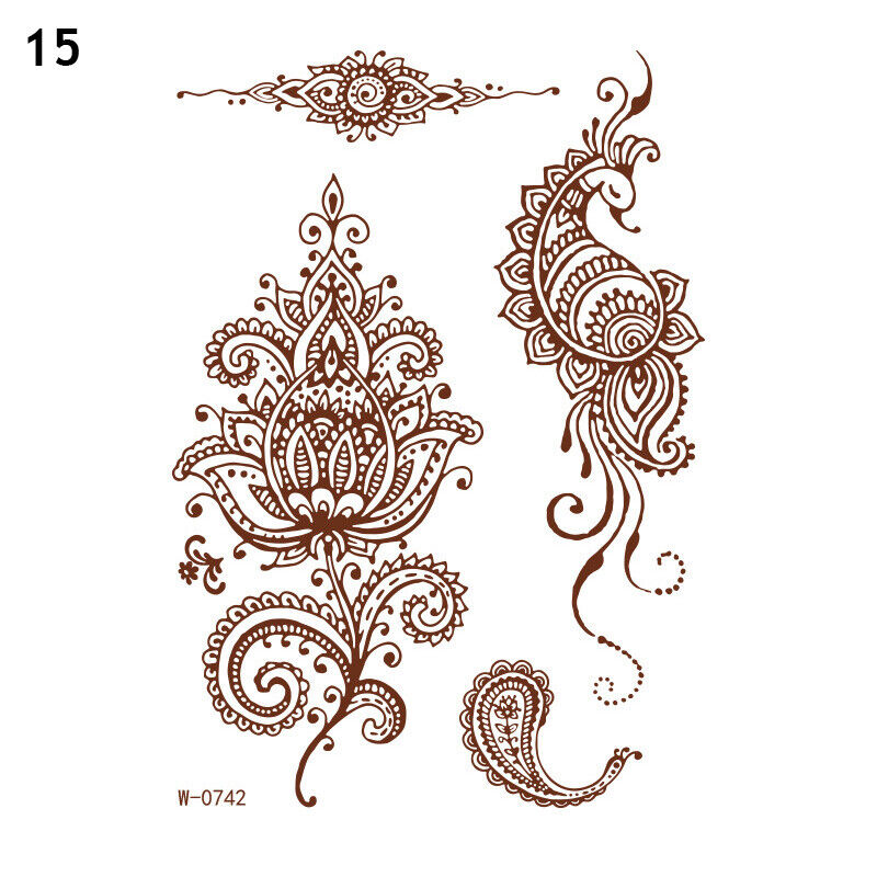 Temporary Tattoos Sticker Red Classic Henna Tattoo Tattoo Sticker Body Art 1pc