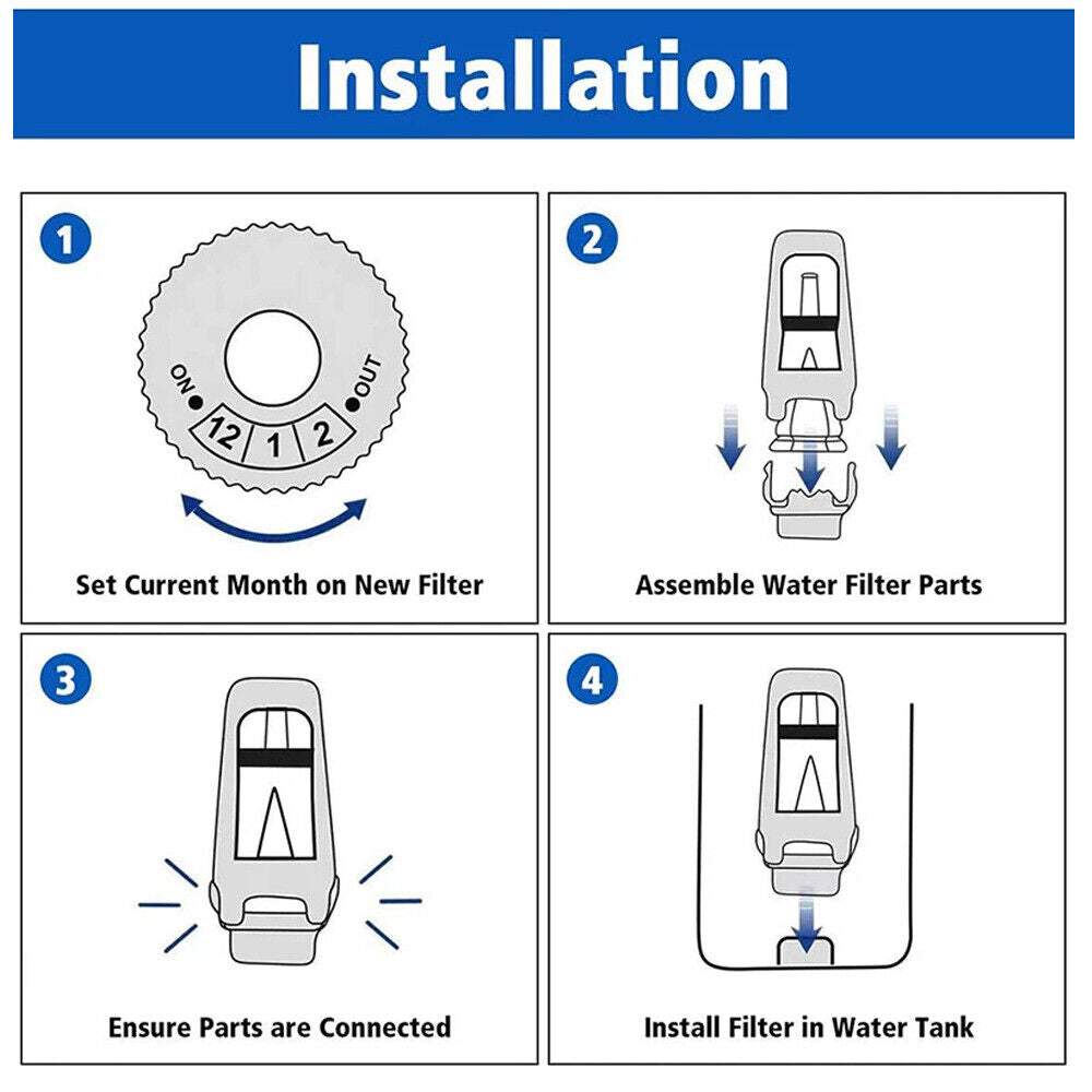 4 Pack Water Filter For Breville Claro Swiss Barista Touch BES880 Coffee Machine