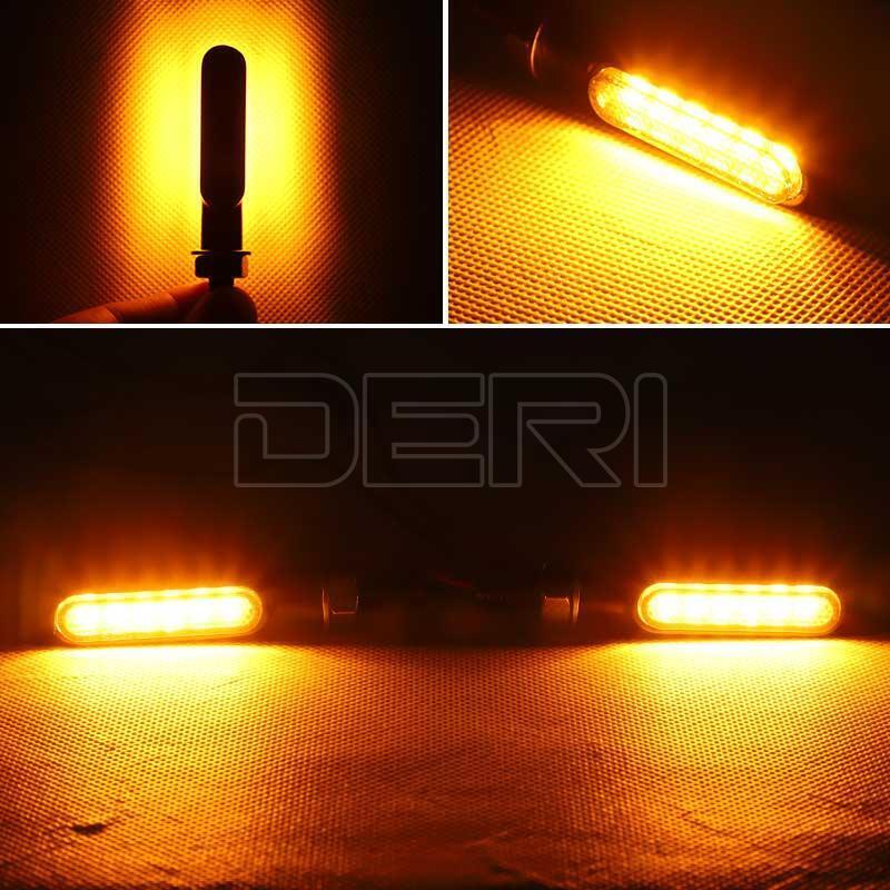 4x Universal Amber Mini 6 LED Motorcycle Indicators Turn Signal Blinkers Lights