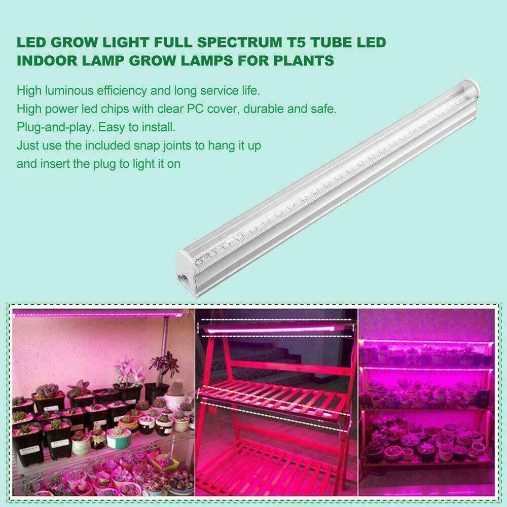 5-Pack LED Full Spectrum Grow Light Growing Veg Flower Plant Hydroponic Lamp T5