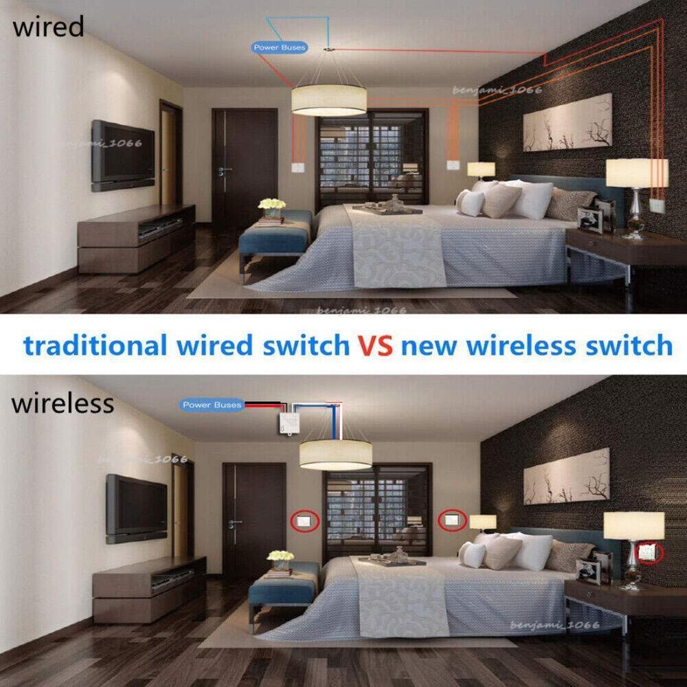 Wireless Smart Switch Light RF 433Mhz Wall Panel Switch Remote Control Receiver