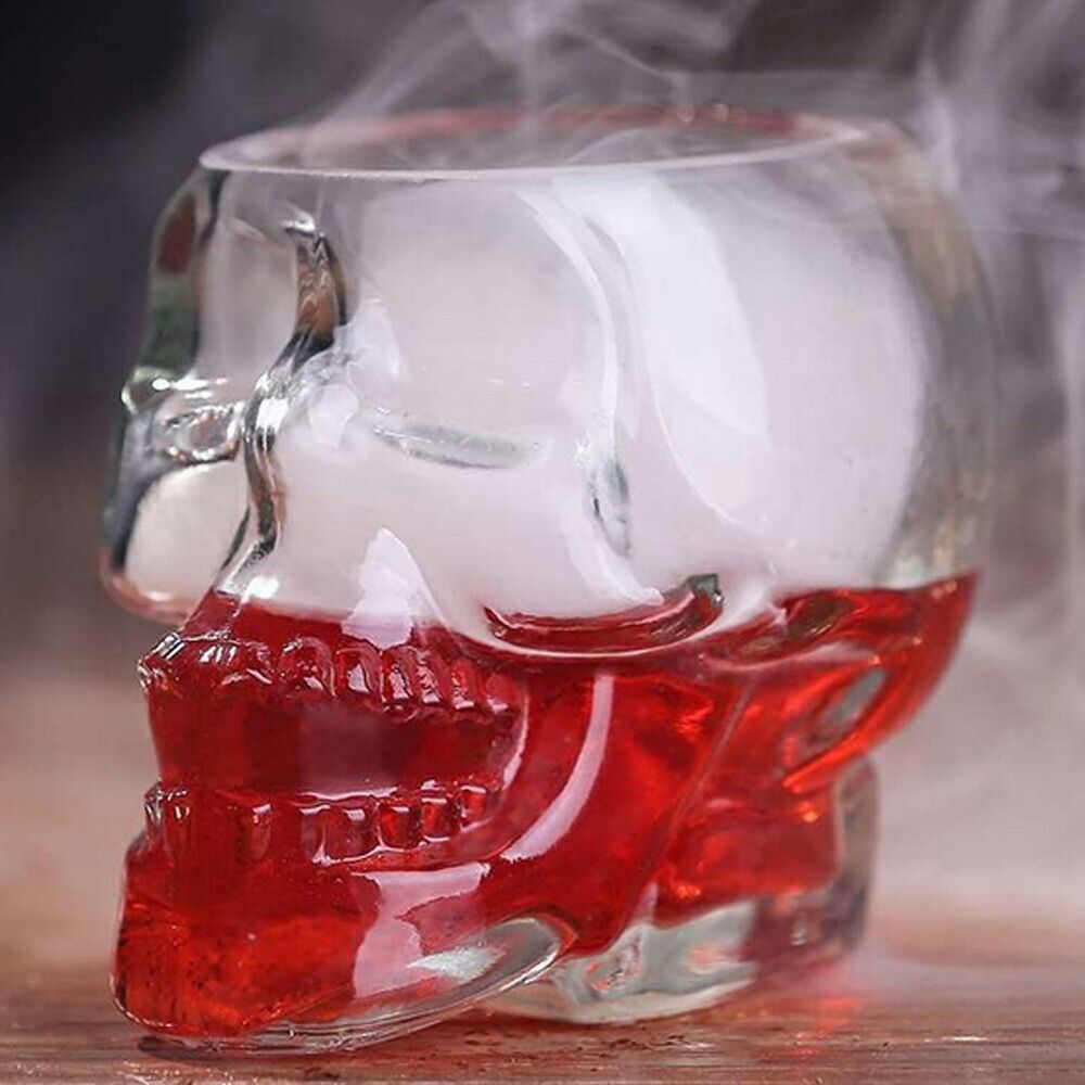 2X Crystal Vodka Whiskey Shot Skull Head Glass Cup Drinkware For Home Party