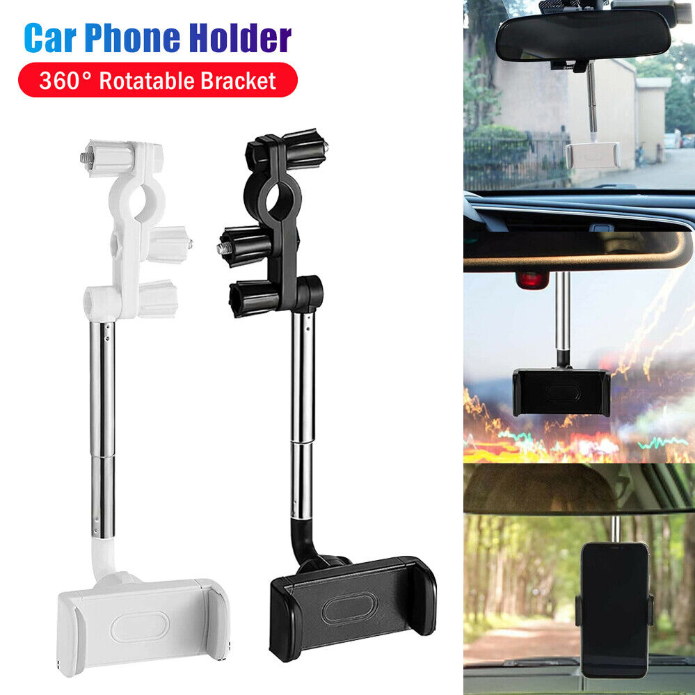 360° Rotate Cradle Mount Rear View Mirror Car Phone Holder GPS Stand Universal