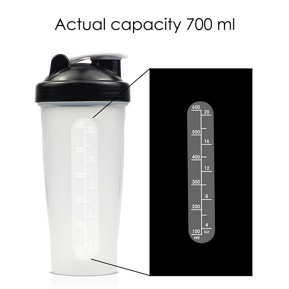 5 x 700ml Shaker Ball Sport Bottle Cup GYM Protein Supplement Drink Blender Mixer