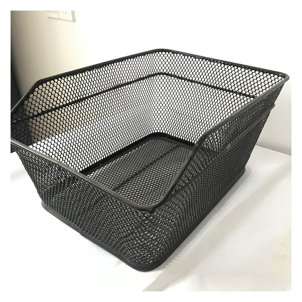 Rear Bike Basket Large Capacity Metal Basket Rainproof Cover