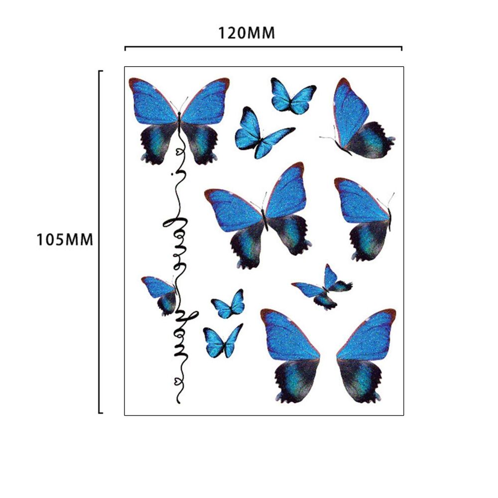 2x Glitter Butterfly Tattoo Gems Jewels Waterproof Face Body Art Stickers Party