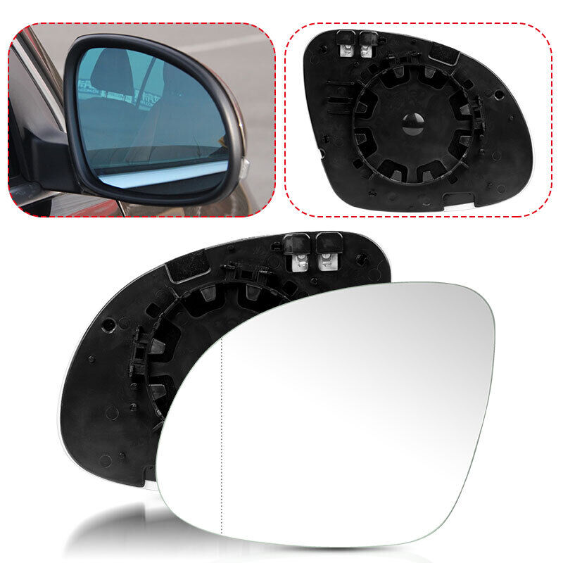 2x Right Left Side Mirror Glass For VW TIGUAN 2008-2016 With Heated Backing Base