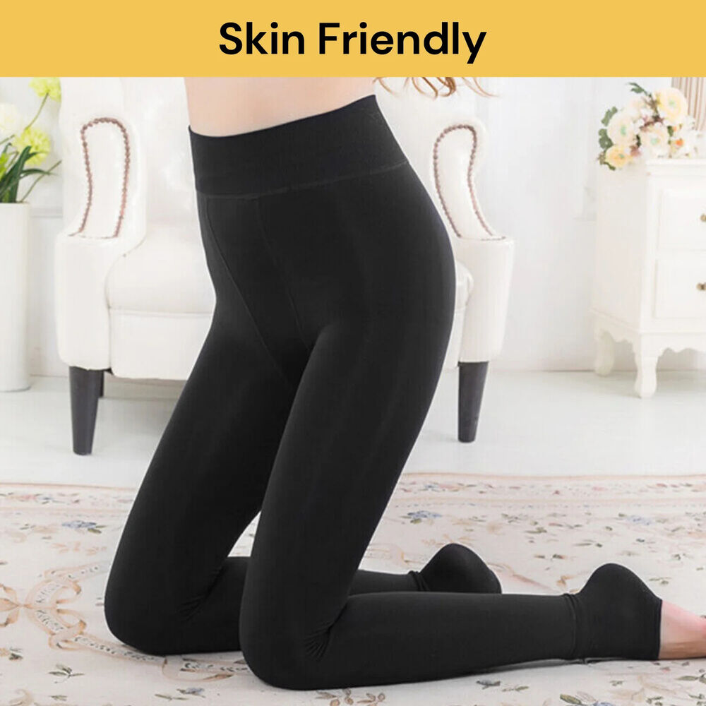 Women Winter Thick Warm Fleece Lined Blend Thermal Stretchy Leggings Long Pants