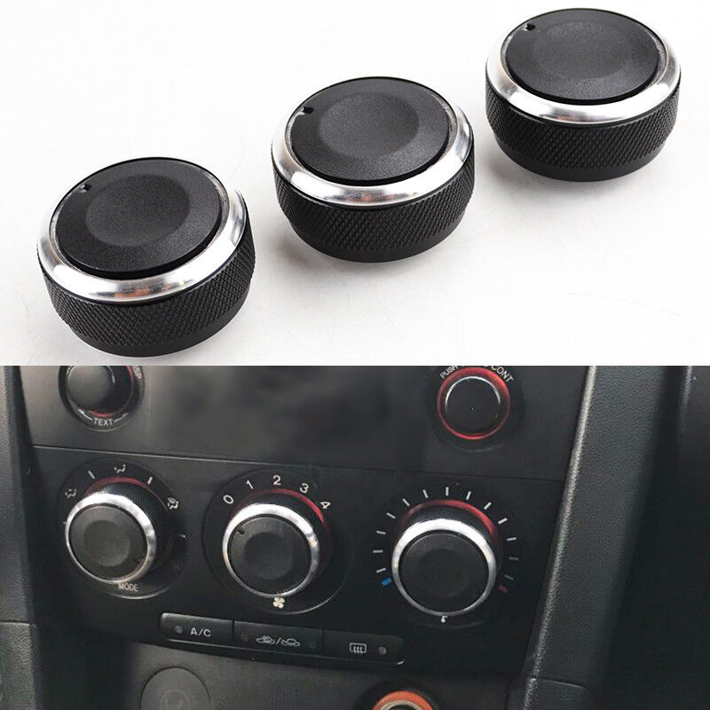 3Pcs FITFOR MAZDA 3 M3 SWITCH KNOB HEATER CLIMATE CONTROL BUTTON DIALS A/C COVER