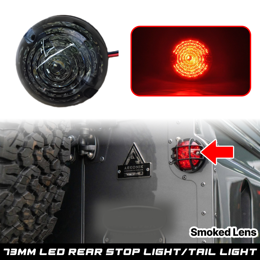 Smoked For Land Rover Defender 90 110 130 Fog Stop Reverse Indicator Light Lamp