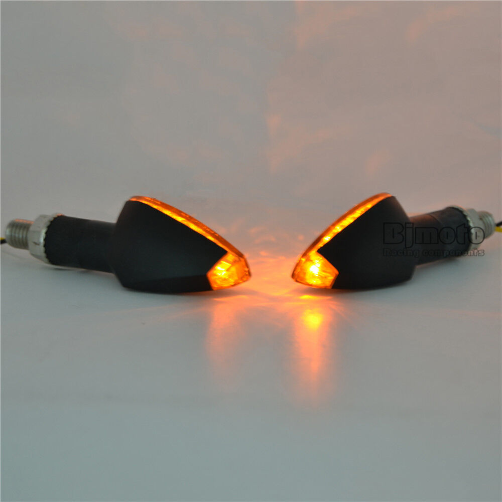 2X Motorcycle Indicators LED Turn Signal Flowing Water Light Universal Amber