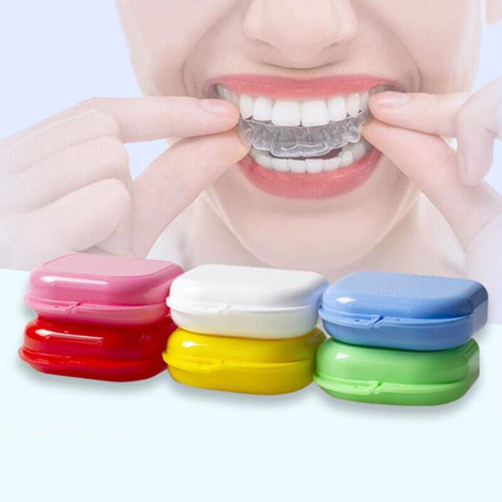 4pcs Orthodontic Retainer Box Sport Mouth Case Dental Denture Teeth Guard Storage