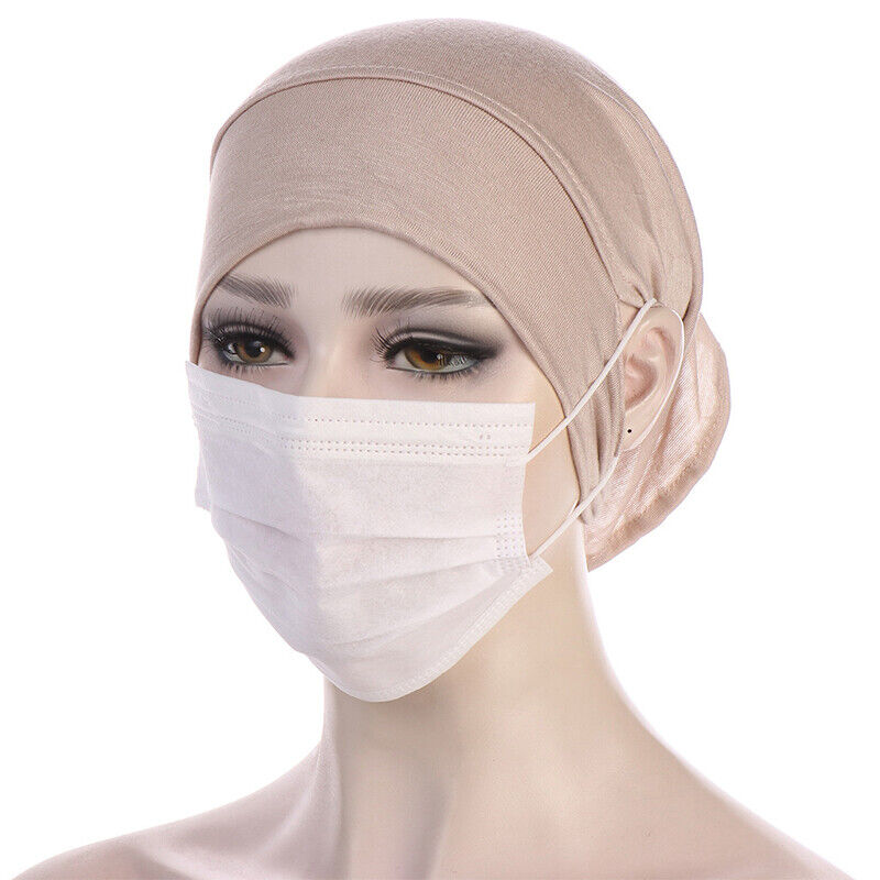 Women Muslim Stretch Turban Hat Chemo Cap Hair Loss Head Scarf Wrap Hijab Cap .