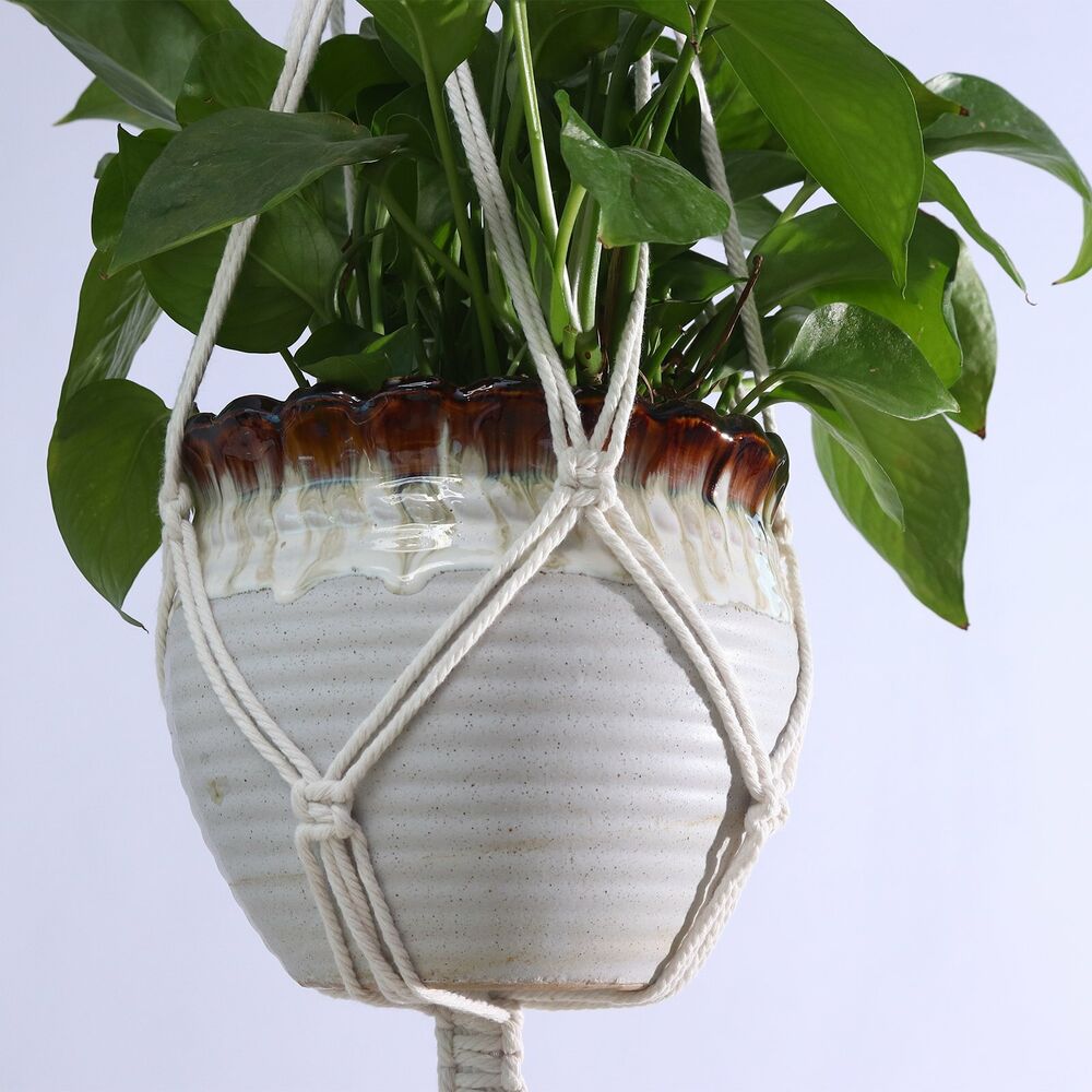 5x Pot Holder Macrame Plant Hanger Hanging Planter Basket Hemp Rope Braided New