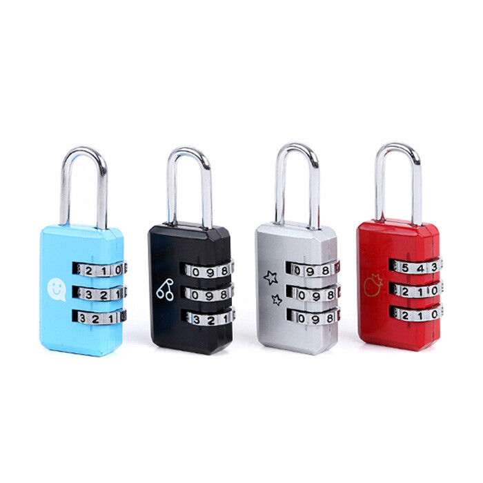 Travel Luggage Locks Combination 3 Dial Code PadLock Suitcase Security