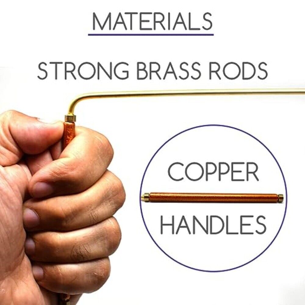 2PCS 99.9% Copper Dowsing rods Pure Copper Divining Rods Ghost Hunting