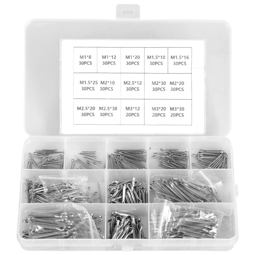 420Pcs Cotter Pin Assortment Kit Split Pin Fastener Clips Set Straight