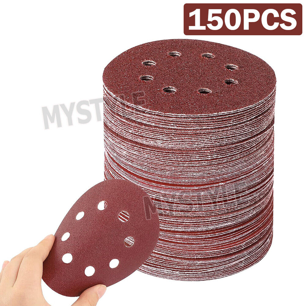 Sanding Discs 125mm 5" 8-Hole  Grit Orbital Sander Pads Sandpaper