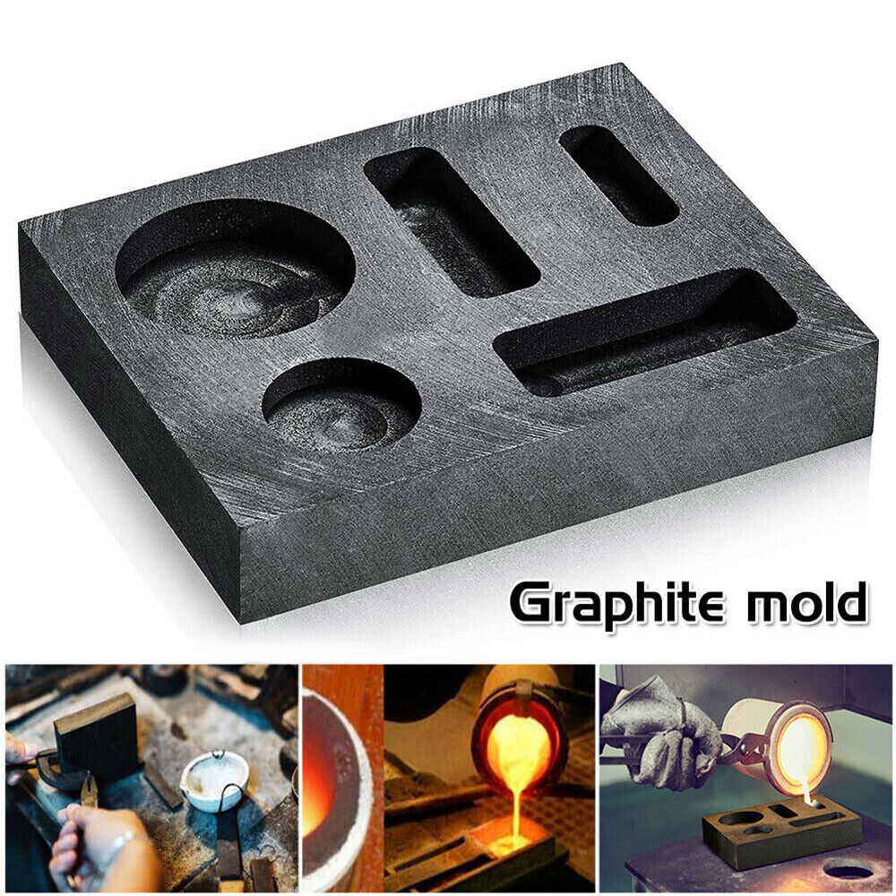 Mini Graphite Ingot Mold Mould Crucible Gold Silver Copper Metal Melting Casting