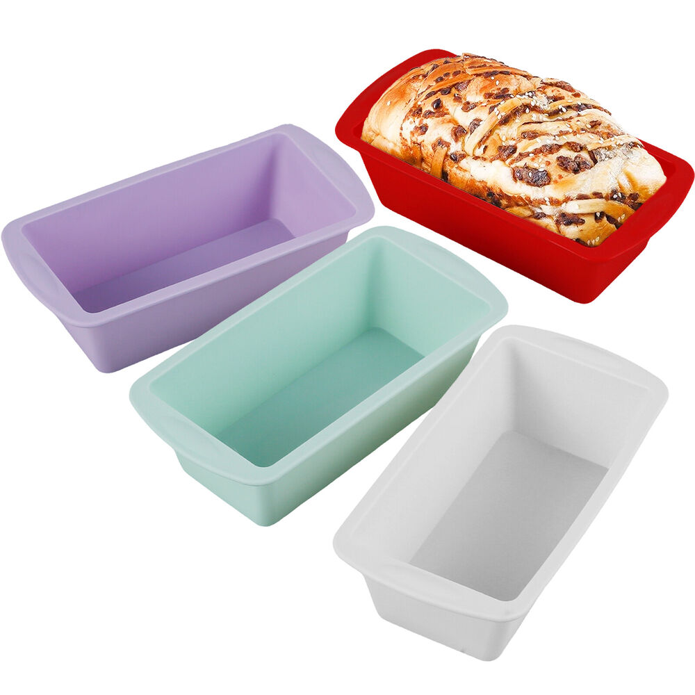 4Pcs Silicone Bread Loaf Pan Non Stick Loaf Baking Mold Heat Resistant