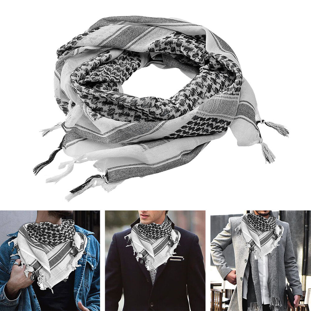 Keffiyeh Shemagh Head Scarf - 100% Cotton Palestinian Desert Army Wrap Scarf