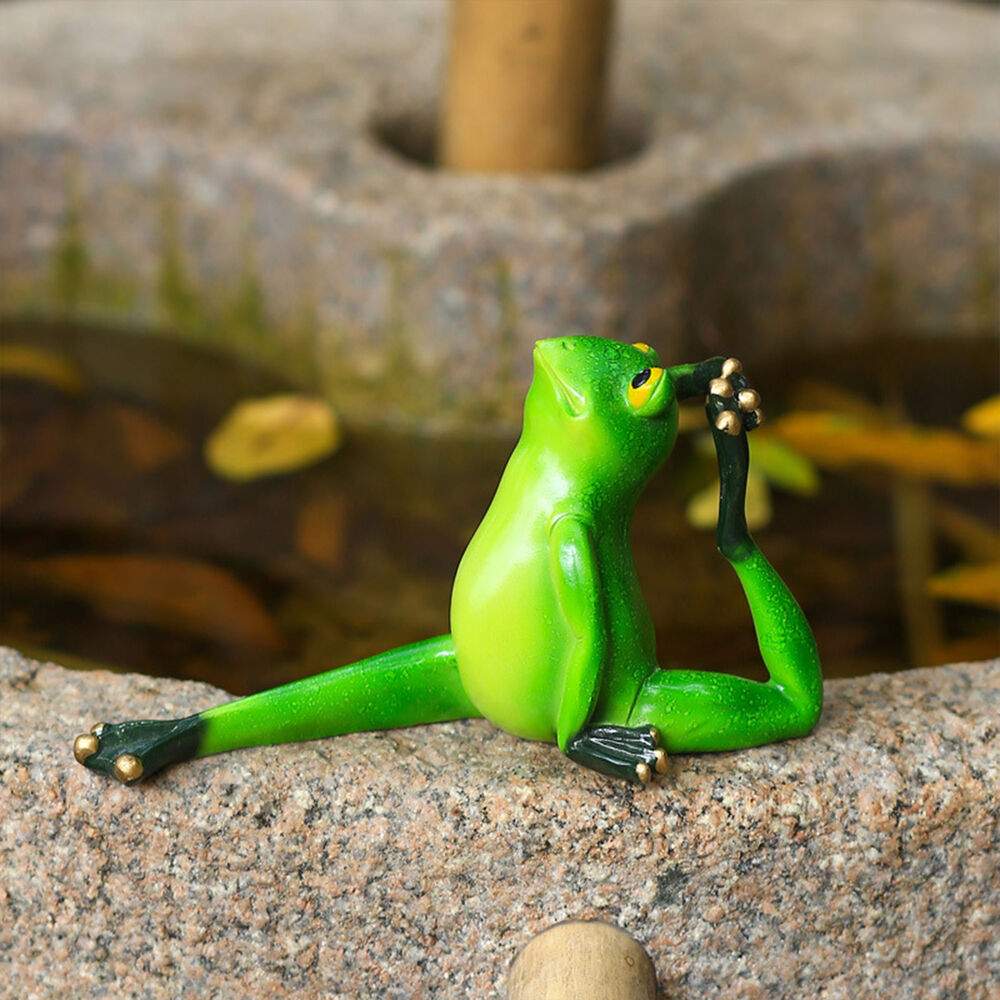 Yoga Frog Figurine Frogs Statue Funny Garden Home Décor Animal Ornament