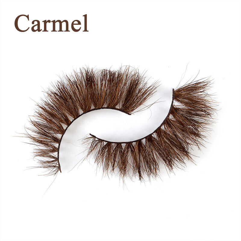 3D Mink Fake Lashes Natural Brown False Colored Eyelashes Thick Long Wispies