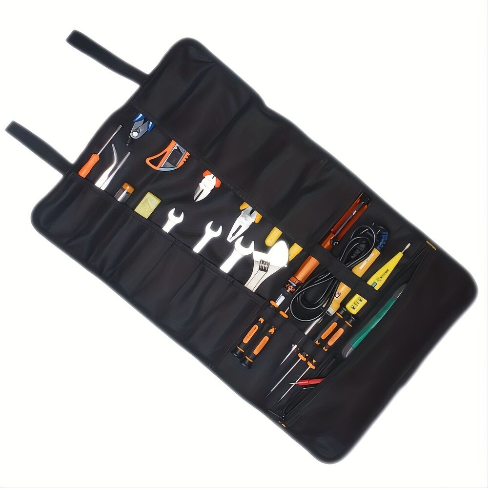 Large Pocket Tool Storage Bag Fold Spanner Case Canvas Wrench Roll Multifunction