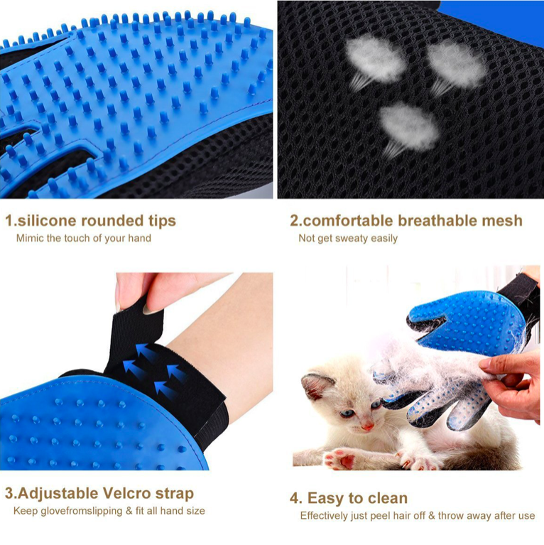 grooming glove for pet dog cat cleaning hair remover brush descending touch