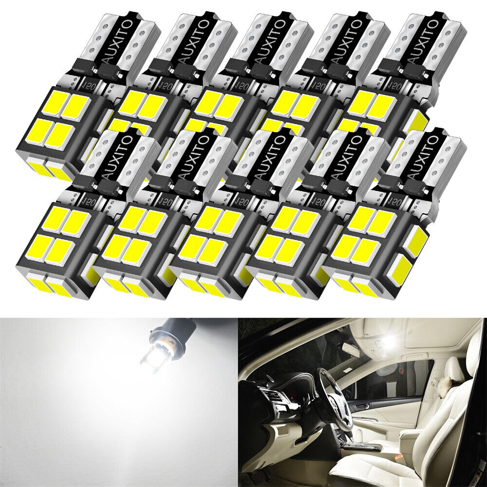 10pcs Canbus White 194 168 W5W T10 LED Car Parker Light Globe Bulbs 14smd 6500k