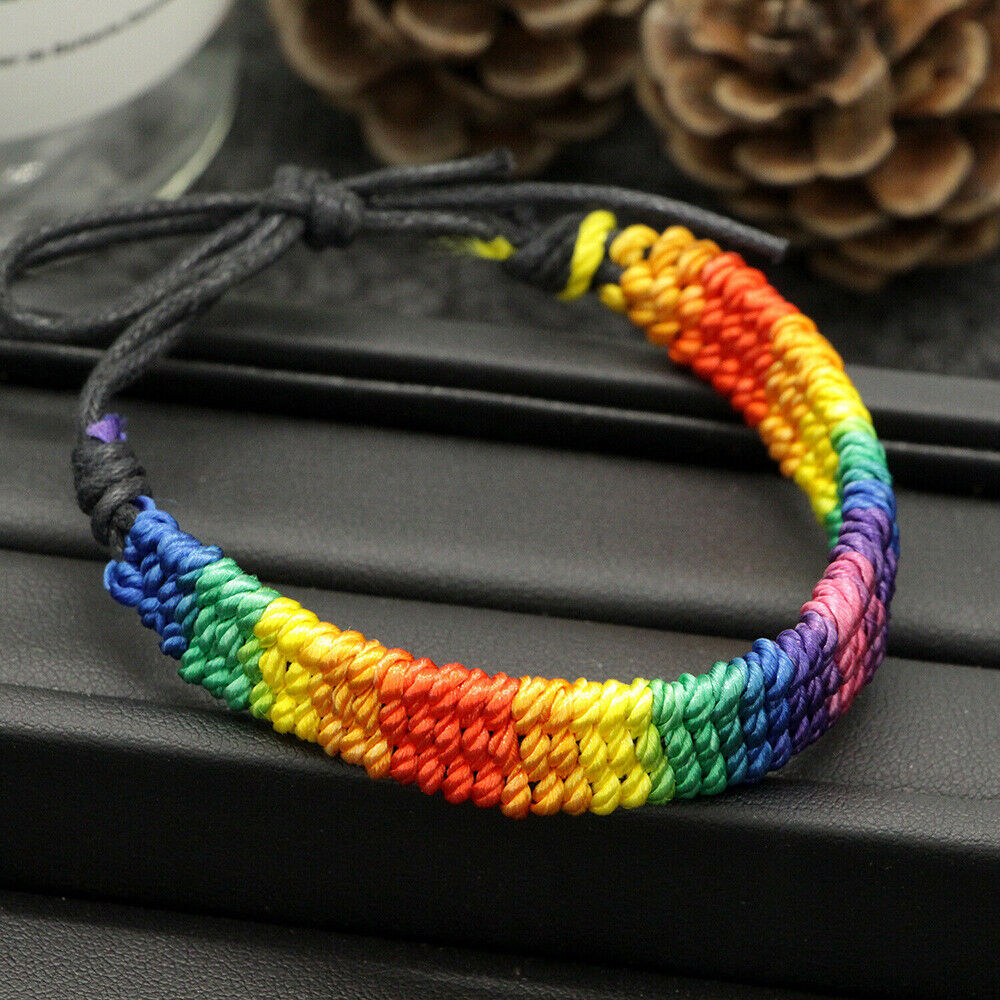 Pride LGBT Rainbow Unisex Leather Bracelet Gay Pride Bisexua Lesbian Fashion