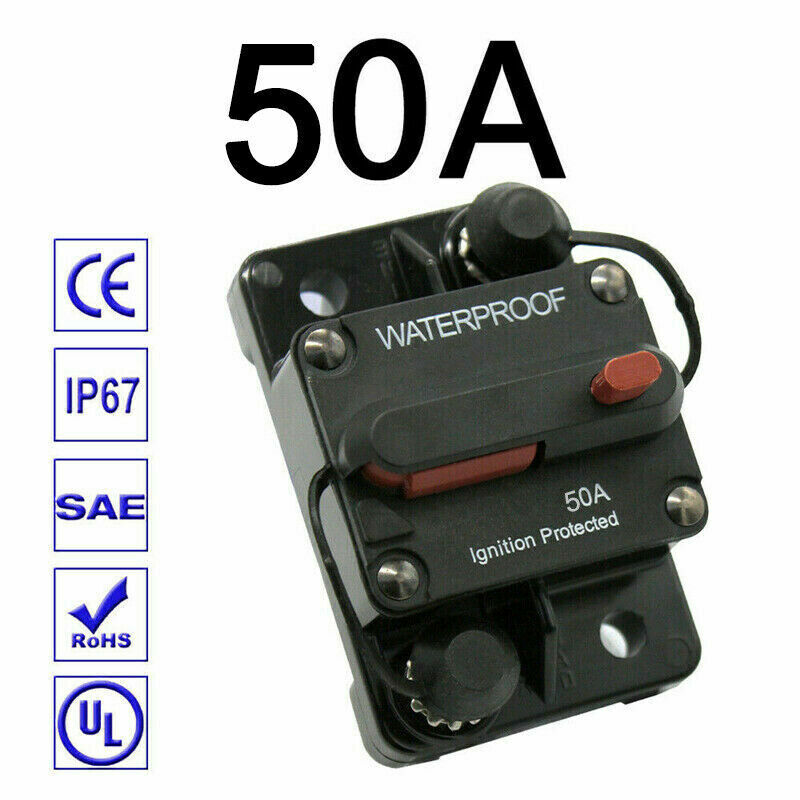 30A-300A AMP Circuit Breaker Dual Battery Manual Reset 12-48V DC Car Waterproof