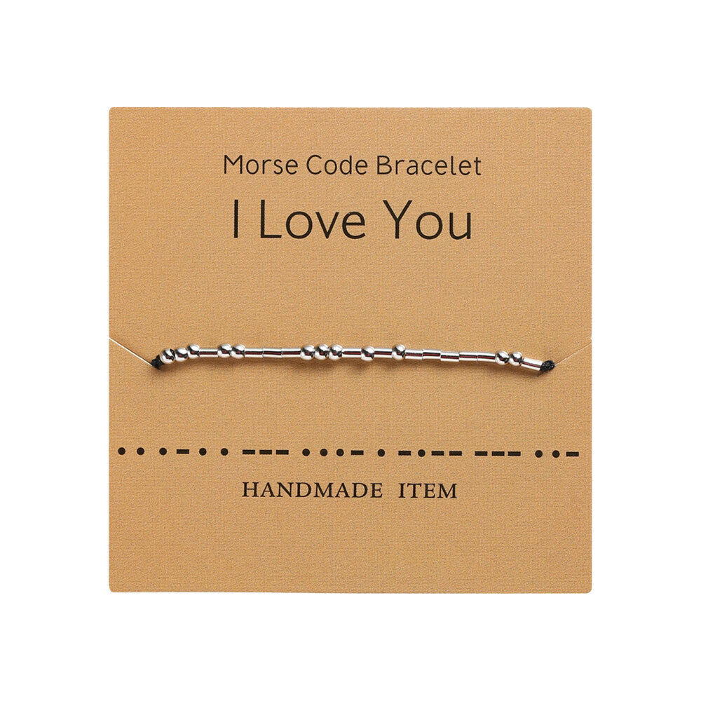 Morse Code Secret Hidden Message Best Bitches Friendship Couple Bracelet Gift