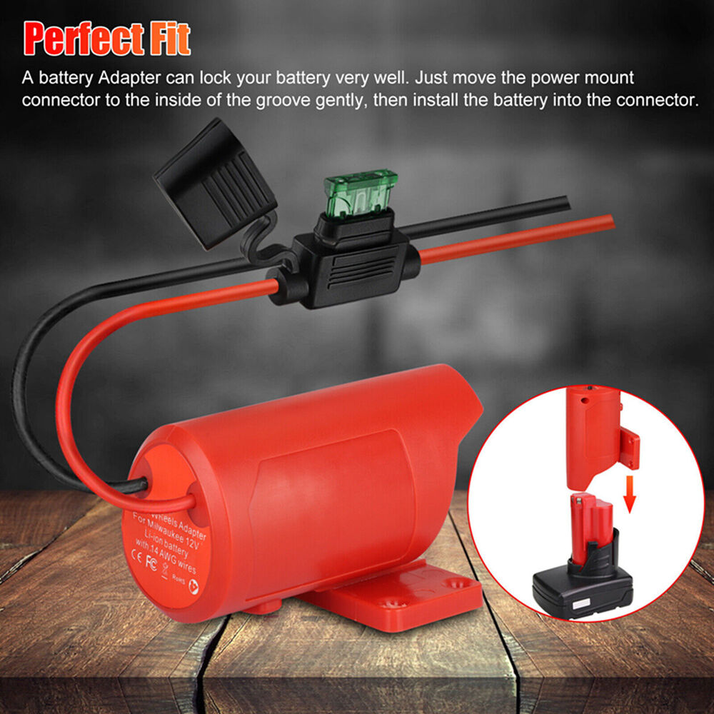 Battery Adapter For Milwaukee-10.8-12V M12 14 Gauge Dock Power Connector Robotic