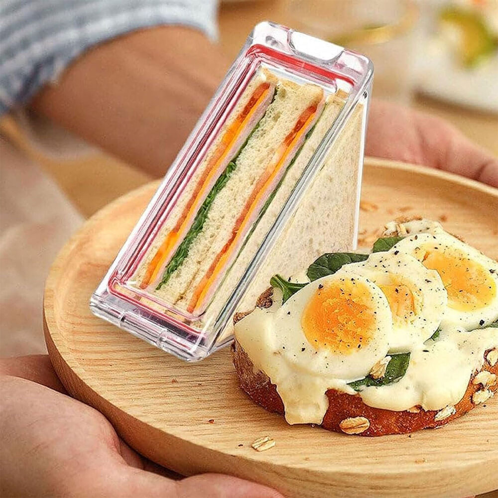 Triangle Sandwich Container Plastic Sandwich Bag Reusable Sandwich Portable #T