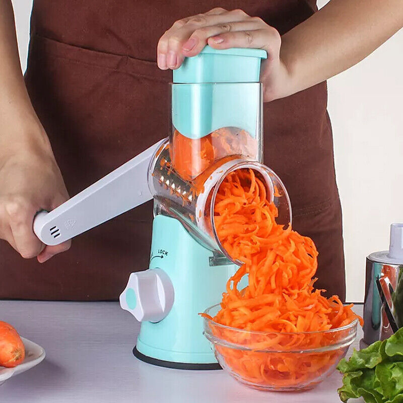 Kitchen Vegetable Fruit Slicer Cutter Shredder Food Manual Rotary Grater Chopper