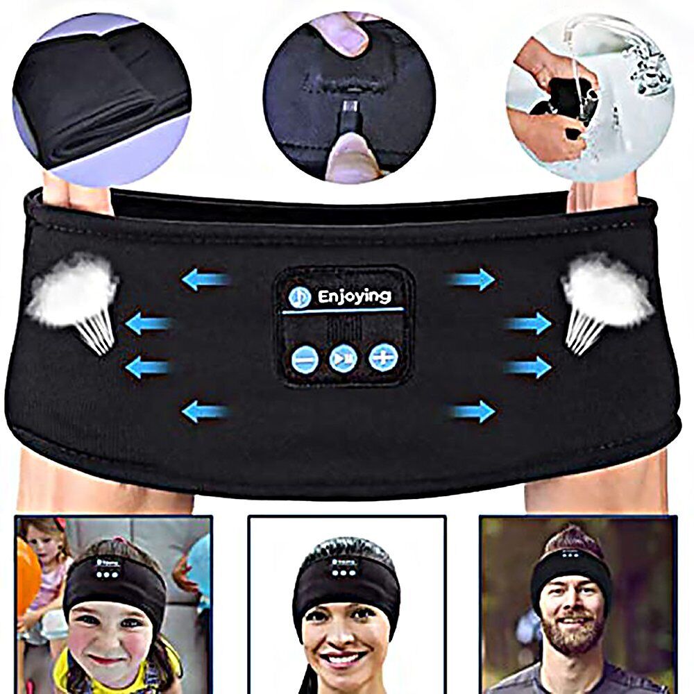 Wireless Bluetooth 5.0 Stereo Eye Mask Headphones Earphone Sleep Music Headband