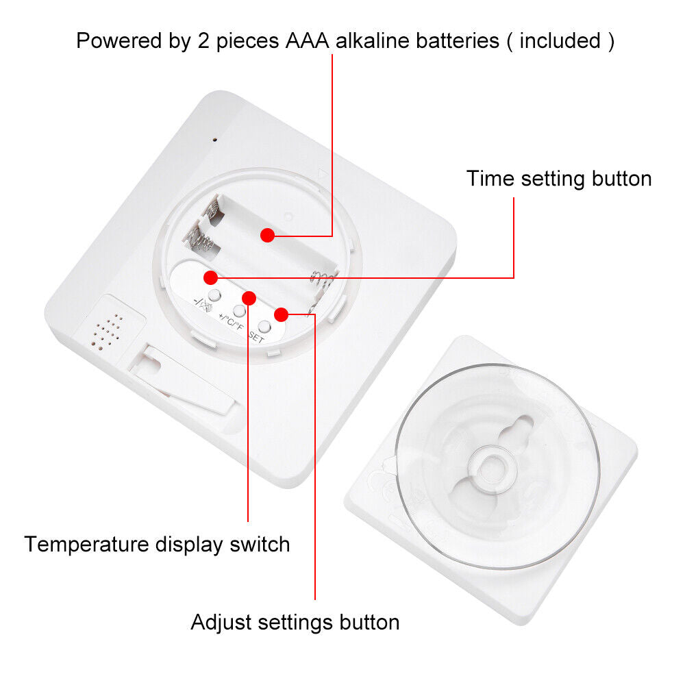 Waterproof Shower Timer Bathroom Clock Digital Alarm Temperature Meter Humidity