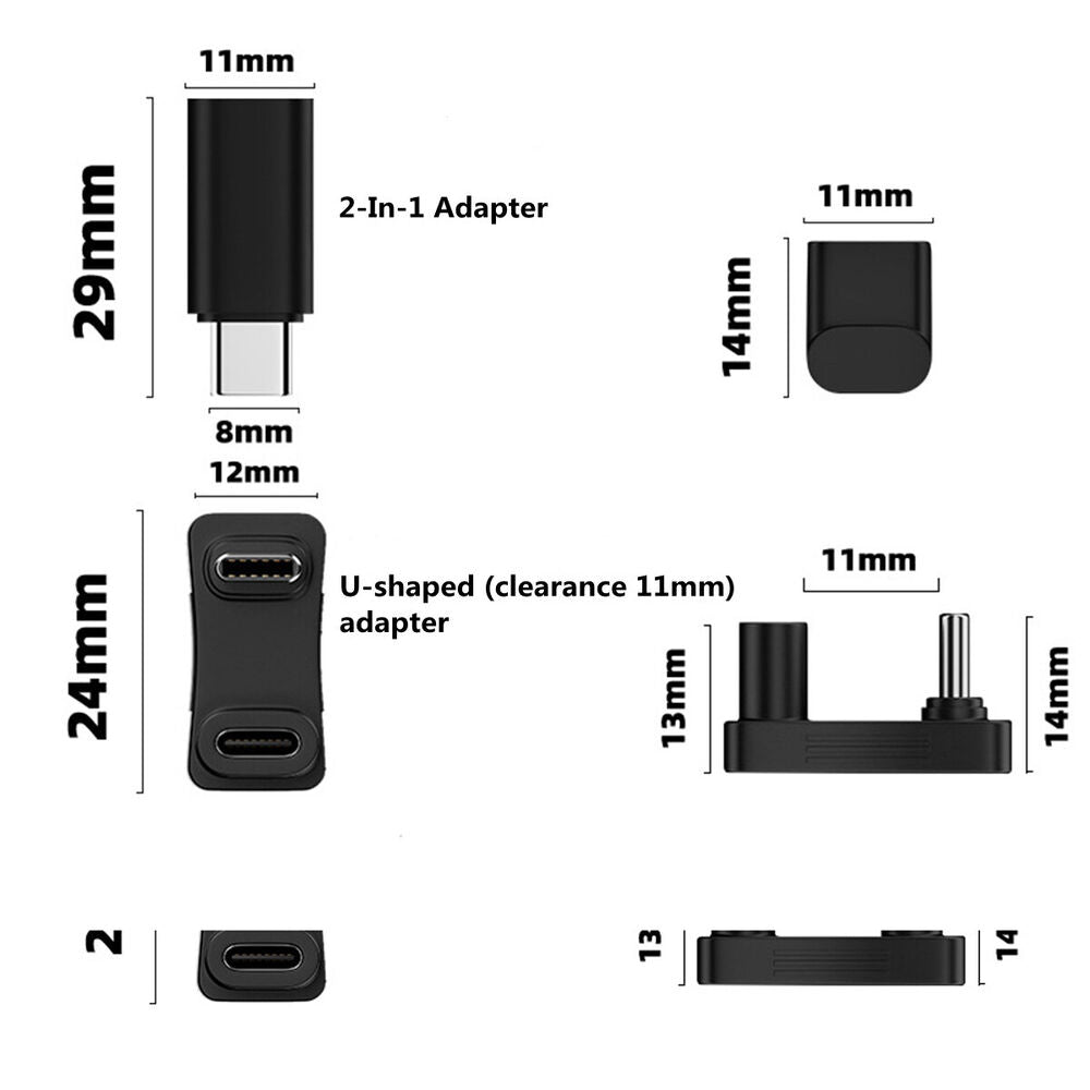 USB C Male To Female Adapter Connector C-Type 2-In-1 Adapter For Game Console